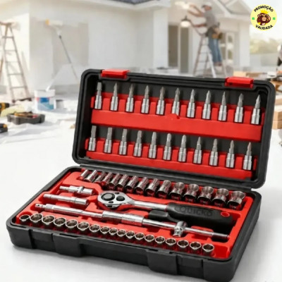 Kit com 46 Chave Catraca Jogo De Soquetes Allen