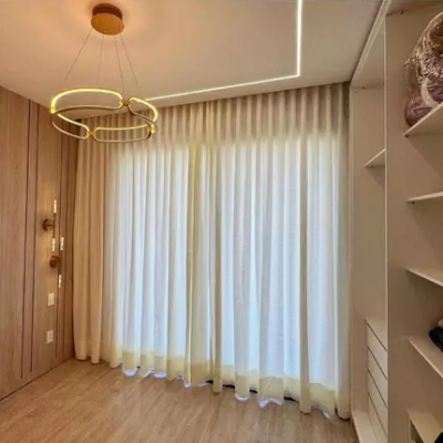 Cortina de Linho Quarto/Sala Trilho Suíço