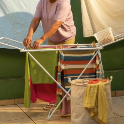 Varal de Chão Abas Slim Dobrável, de Aço