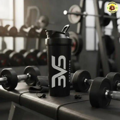 Coqueteleira / Shaker Preta - Academia 600ml
