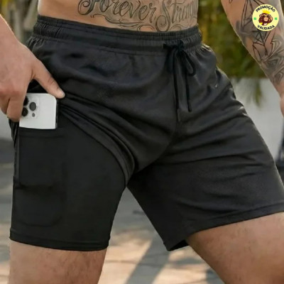Kit 4 Shorts 2 Em 1 Duplo Dryfit Masculino