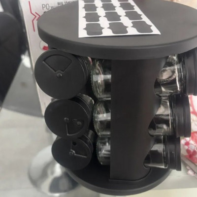 Porta Temperos Giratório 360° com 12 Potes de Vidro 85ml