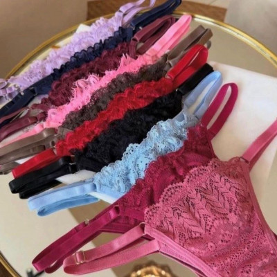 Kit com 10 Calcinhas De Renda Tanga Fio