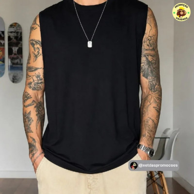 Kit com 3 Regata Oversized 100 Algodao
