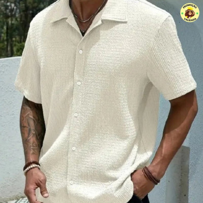 Camisa Casual Masculina Texturizada