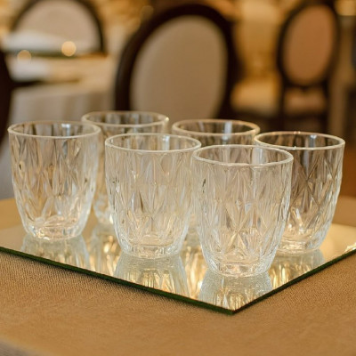 Jogo 6 Copos Vidro Diamante 300ml