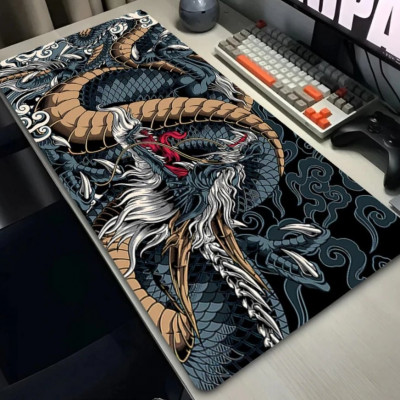 Mouse Pad Gamer Extra Grande Dragão Preto Mundi