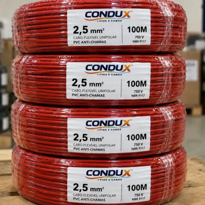 Cabo Flexível 2,5mm Unipolar 100m Vermelho