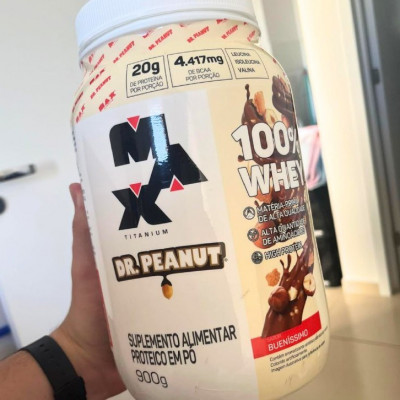 WHEY DELICINHAAA 100% Whey Max Titanium x Dr. Peanut (900g), Sabor Bueníssimo
