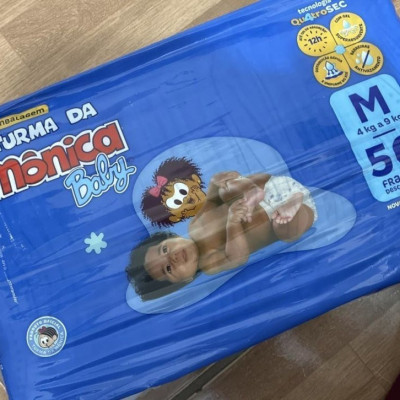 Fralda Turma da Mônica Baby Mega M 50 Unidades