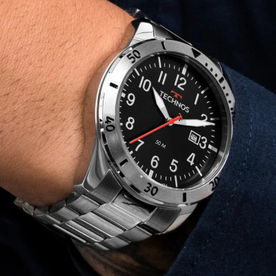 Relógio Masculino Technos Aço Inoxidável 50m