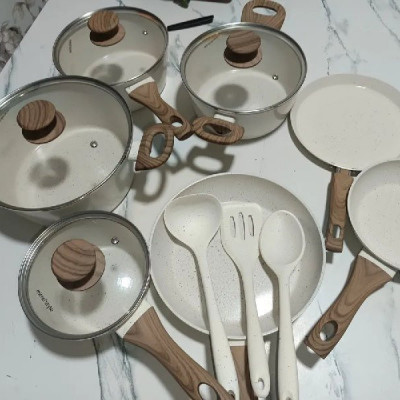 Conjunto de Panelas Com 10 Peças Cook Marmol Mimo Style