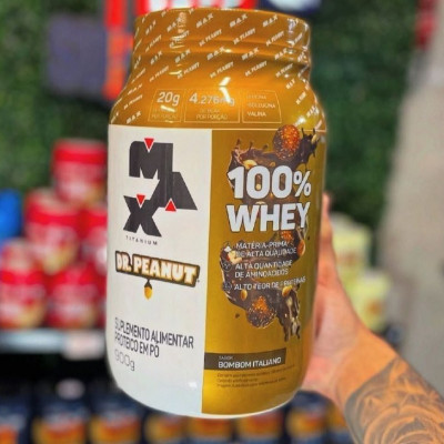 🍫 WHEY MARAVIGOLD 100% Whey Max Titanium x Dr. Peanut (900g), Sabor Bombom Italiano