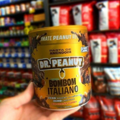 Pasta de Amendoim Dr. Peanut com Whey Protein Bombom Italiano 600g
