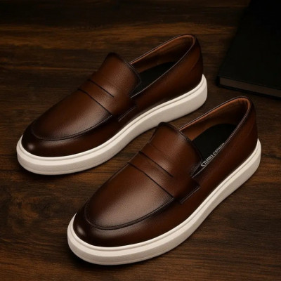 Sapato Mocassim Couro Casual Masculino