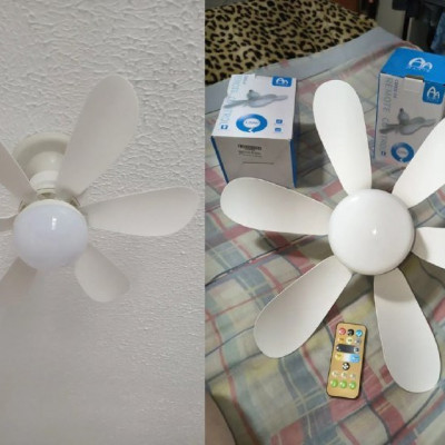 Ventilador de Teto 120W Silencioso Forte com LED Controle e 6 Pás