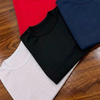 Kit 4 Camisetas Caneladas Ribana Premium