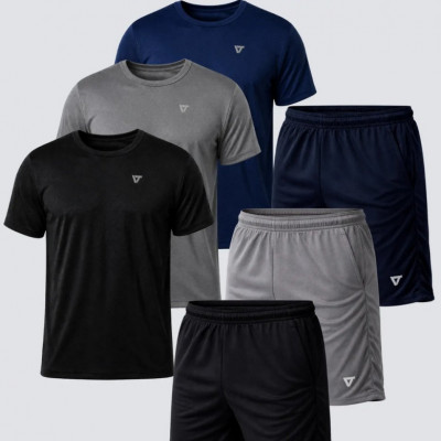 Kit 3 Conjuntos Academia Masculino Dry Fit