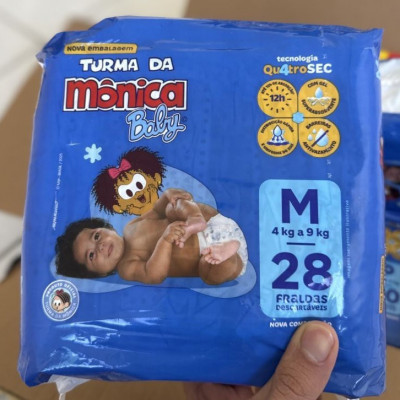 Fralda Turma da Mônica Baby Jumbo M 28 Unidades