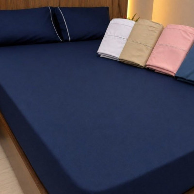 Jogo De Lençol 400 Fios Ponto Palito Cama Queen 3 Pçs