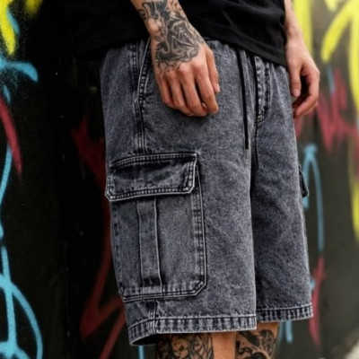 Bermuda Jeans Cargo Baggy Masculina Streetwear