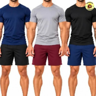 Kit Academia Dry Fit 5 Camisetas 5 Shorts