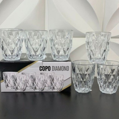 Jogo 6 Copos Vidro Diamond 300ml