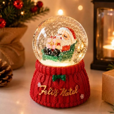 Decoração de Natal Globo de Neve com LED 6,5 cm