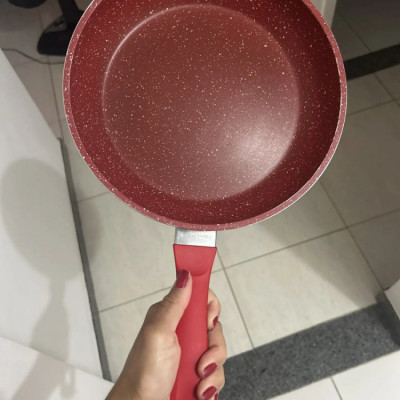 Frigideira Antiaderente Polishop Sauté 24cm Vermelha
