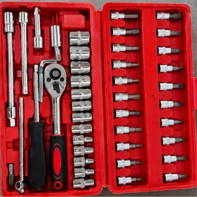 Kit Jogo De Ferramentas Profissional 46 Peças Chave Fenda