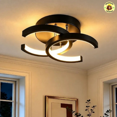 Luminaria Lustre Teto Moderno 3 Em 1