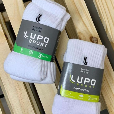 Kit 10 Pares Meia Lupo Masculina Cano Médio