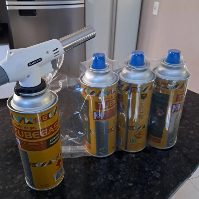 Kit Maçarico Portátil 1300°C 4 refis butano