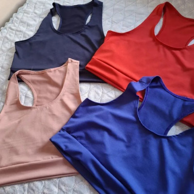 Kit 5 Top Plus Size Fitness Treino Suplex