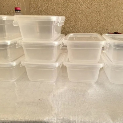 Kit 10 Potes com Tampa Trava Plástico Transparente 750ml