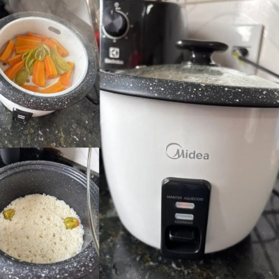 Panela de Arroz Elétrica Midea 7 Xícaras Tampa de Vidro