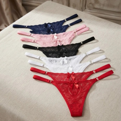 Kit 10 Calcinhas Tanga Renda Lingerie Algodão
