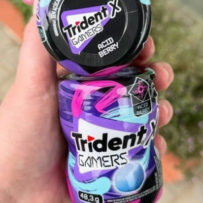 Chiclete Trident X Gamers Acid Berry - Caixa com 6 Unidades