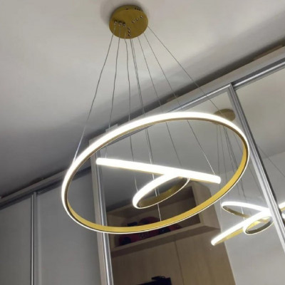 Lustre Led Sala Moderno 60w, 3 Arcos Pendente Luminária Teto