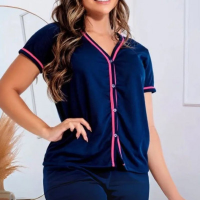 Pijama Americano Botões Baby Doll