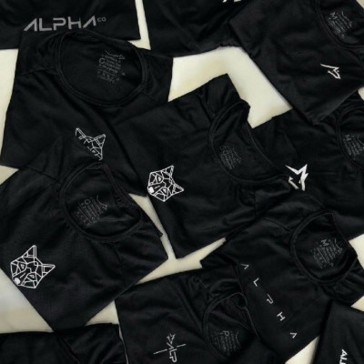 Kit 5 Camisetas Dry All Black Alpha
