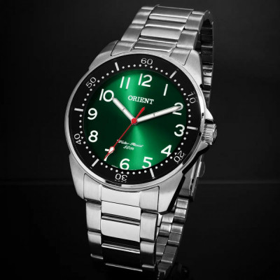 Relógio Orient Masculino Verde Analógico Aço