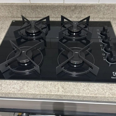 🔥 Cooktop 4 Bocas a Gás Electrolux Mesa de Vidro Efficient Bivolt