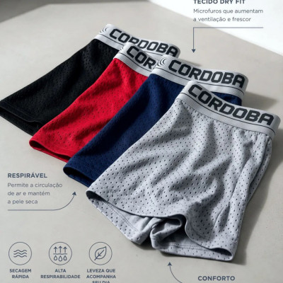 Kit 5 Cuecas Masculinas Dry Fit Microfibra