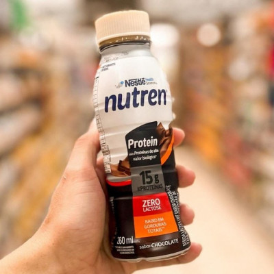 Bebida Láctea Nutren Protein 15g de proteínas Chocolate 260ml - 6 unidades