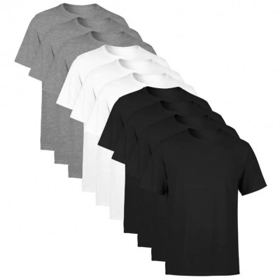 Kit 10 Camisetas Masculinas 100% Algodão