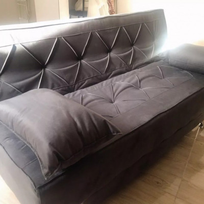 Sofá cama 1,80m Íris Suede Cinza