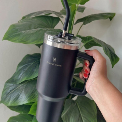 Copo Térmico Gigante 1,2L Inox com Canudo