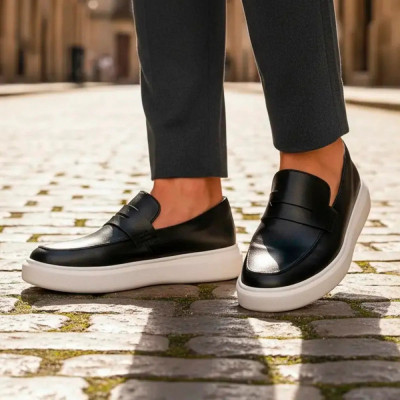 Sapato Loafer Masculino Couro Casual Luxo