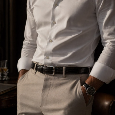 Camisa Social Masculina Slim Manga Longa/Curta